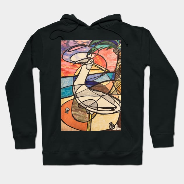 Sea gull scribble scape Hoodie by Artladyjen